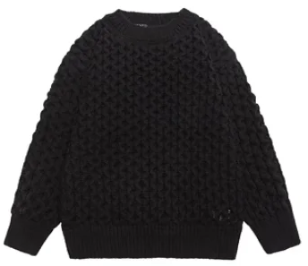 Crew Neck Pullover for Men - Cable Knit Sweater